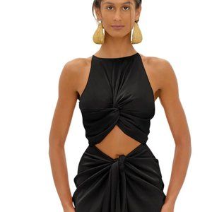 Andrea Iyamah Black Midi Dress